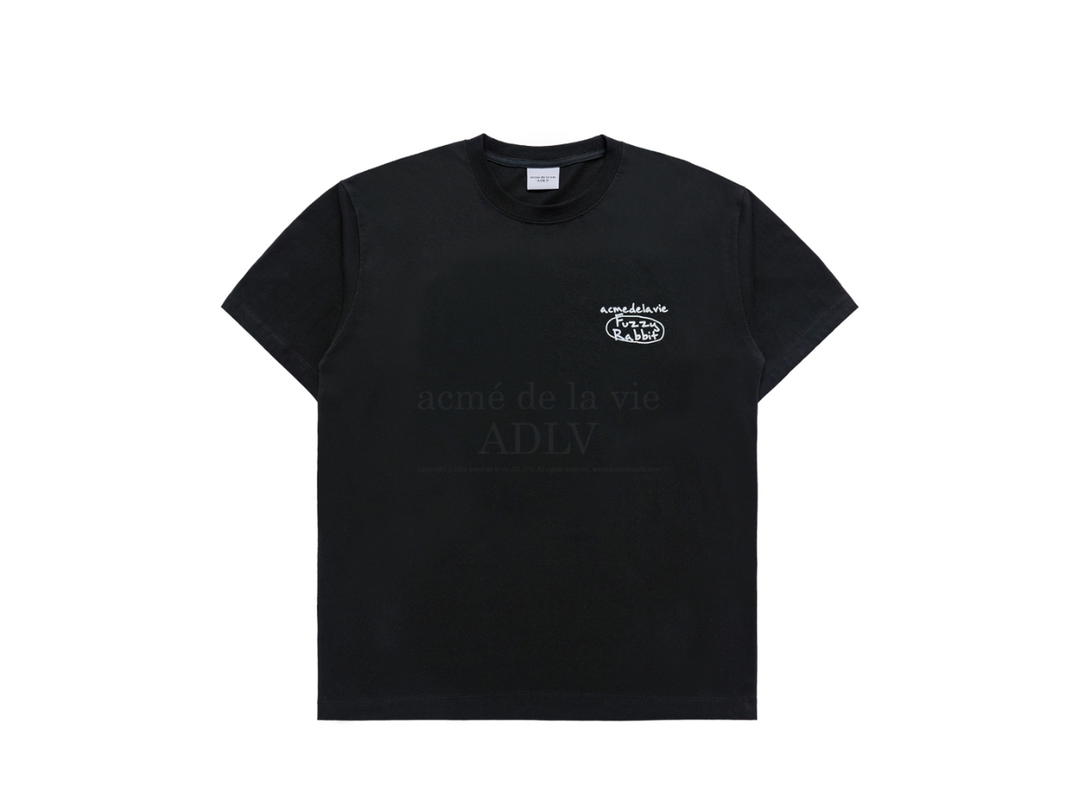 acmé de la vie acmé de la vie Doodle Fuzzy Rabbit Short Sleeve T-shirt Black
