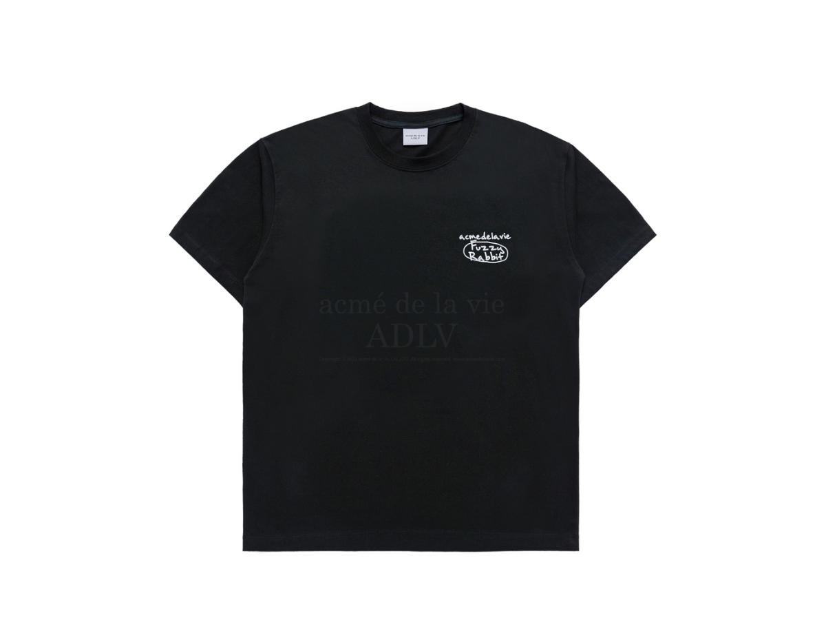 acmé de la vie acmé de la vie Doodle Fuzzy Rabbit Short Sleeve T-shirt Black