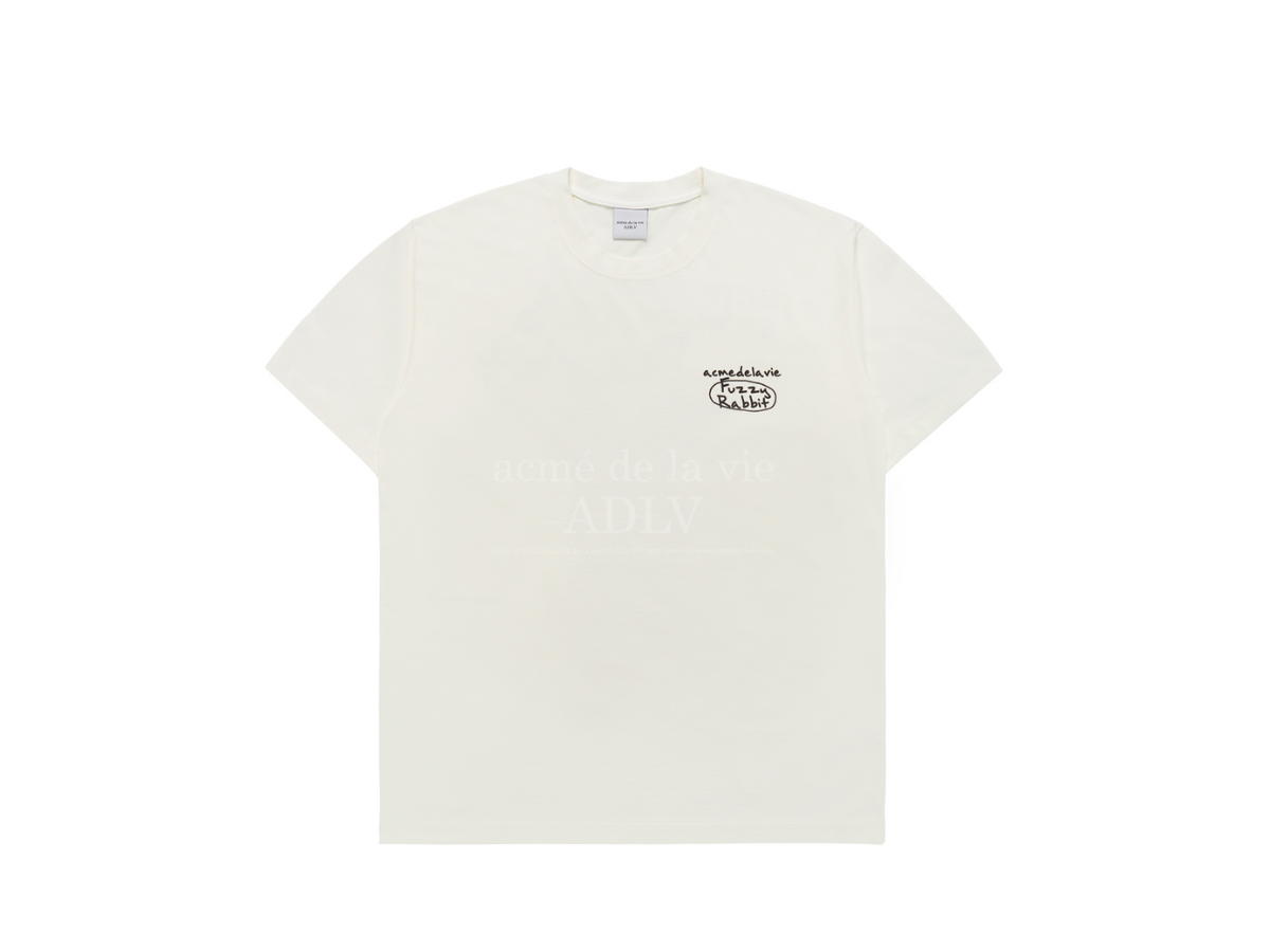 acmé de la vie acmé de la vie Doodle Fuzzy Rabbit Short Sleeve T-shirt Cream