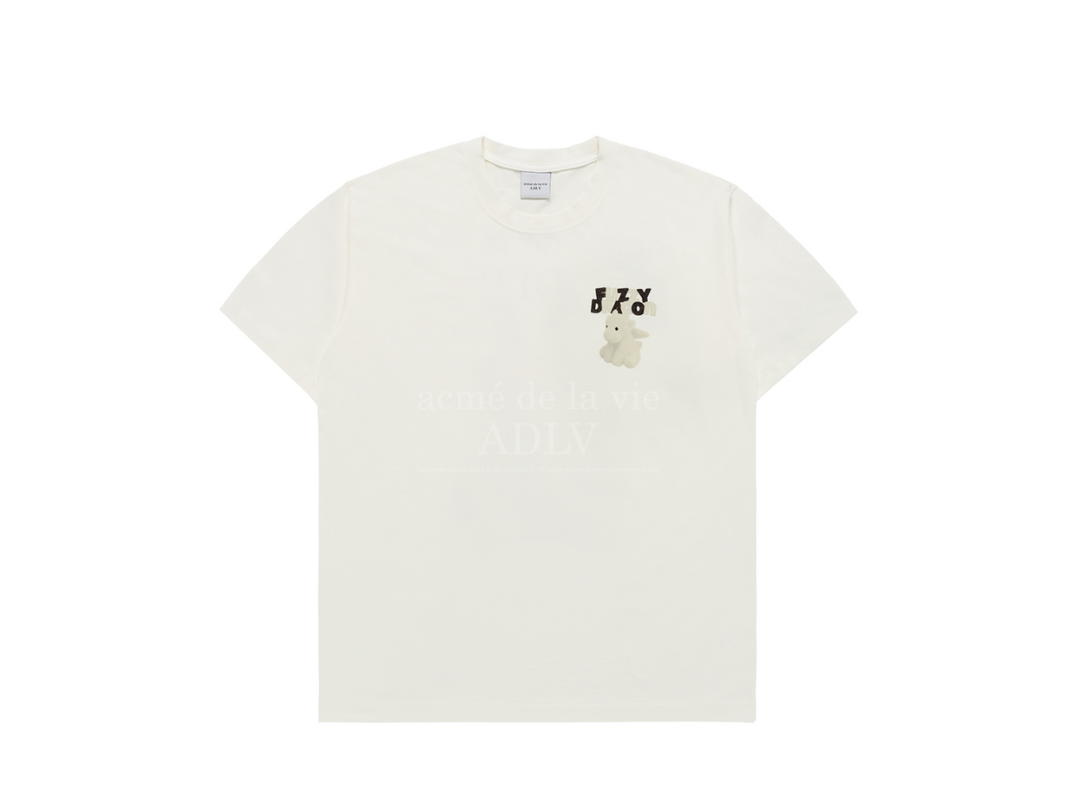 acmé de la vie acmé de la vie Fuzzy Font Dragon Short Sleeve T-shirt Cream
