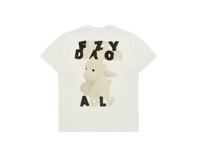 acmé de la vie acmé de la vie Fuzzy Font Dragon Short Sleeve T-shirt Cream - view 2
