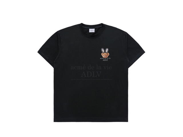 acmé de la vie acmé de la vie Rabbit Bear Doll Logo Short Sleeve T-shirt Black - view 1