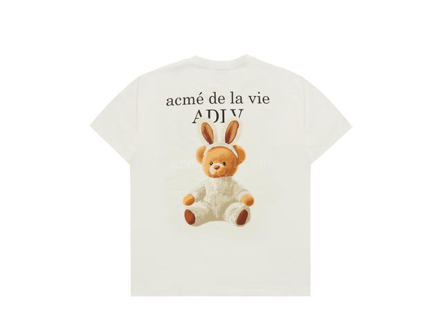 acmé de la vie acmé de la vie Rabbit Bear Doll Logo Short Sleeve T-shirt Cream - view 2