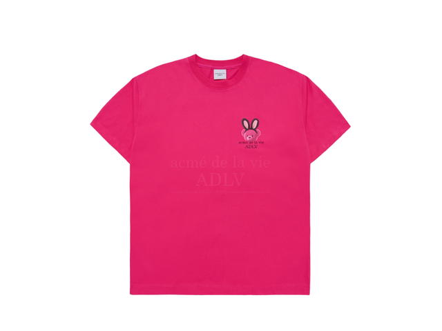 acmé de la vie acmé de la vie Rabbit Bear Doll Logo Short Sleeve T-shirt Pink - view 1