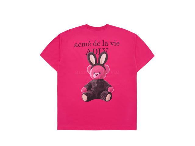 acmé de la vie acmé de la vie Rabbit Bear Doll Logo Short Sleeve T-shirt Pink - view 2