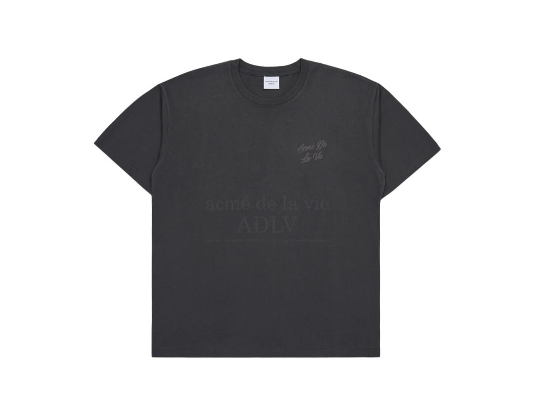 acmé de la vie acmé de la vie Script Logo Printing Short Sleeve T-Shirt Charcoal