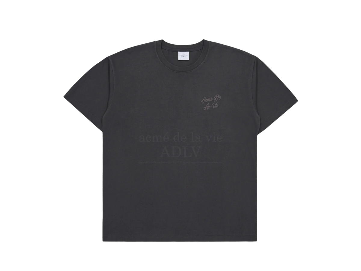 acmé de la vie acmé de la vie Script Logo Printing Short Sleeve T-Shirt Charcoal