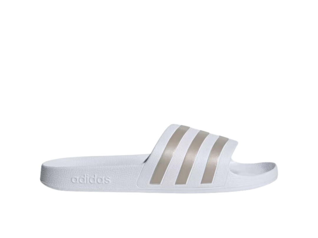 adidas adidas Adilette Aqua Slides Cloud White Platinum Metallic