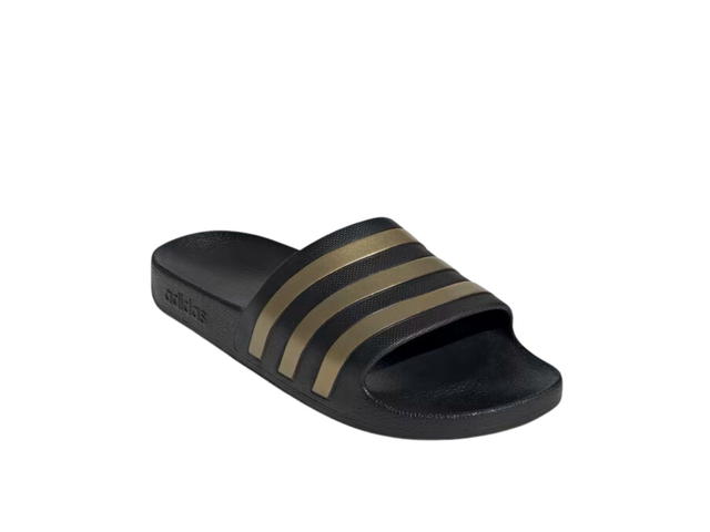 adidas adidas Adilette Aqua Slides Core Black Gold Metallic - view 3