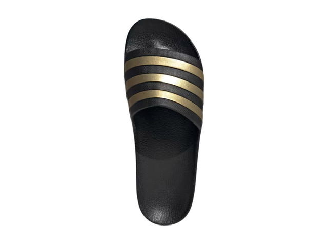 adidas adidas Adilette Aqua Slides Core Black Gold Metallic - view 5