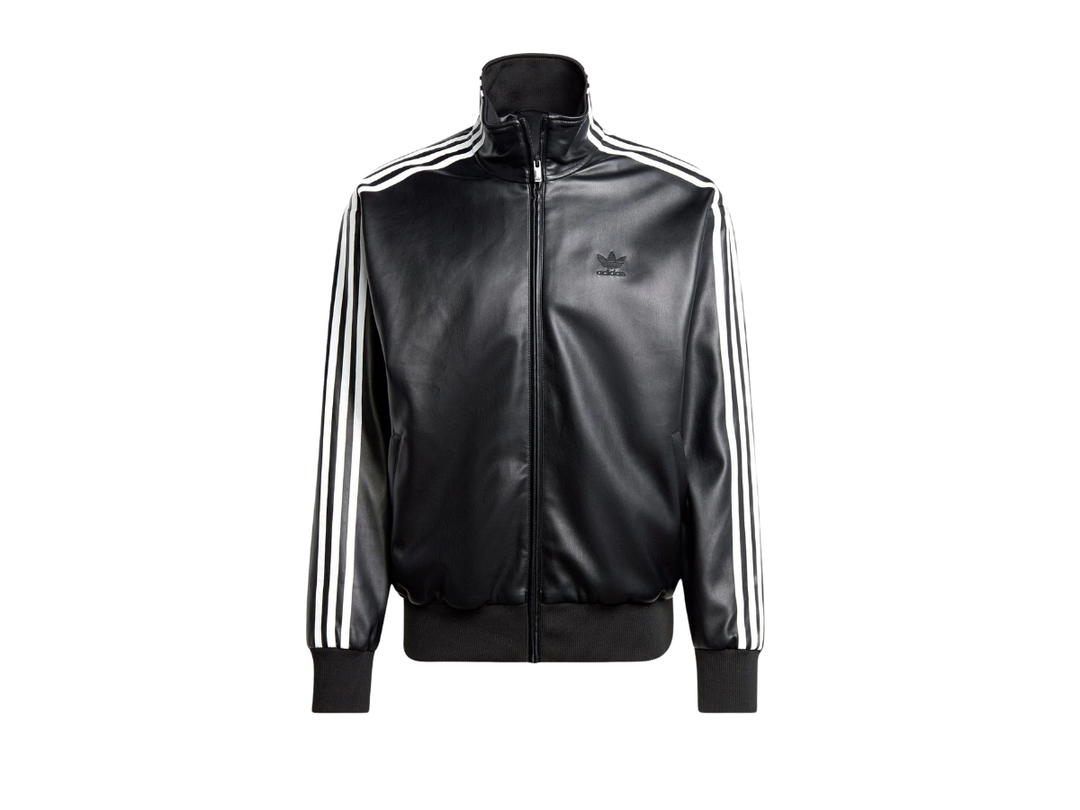 adidas adicolor Faux Leather Adicolor 3-Stripes Loose Firebird Track Suit Jacket Black