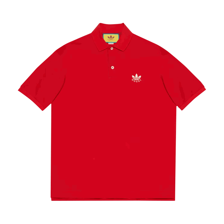Gucci adidas x Gucci Cotton Piquet Polo 'Red'
