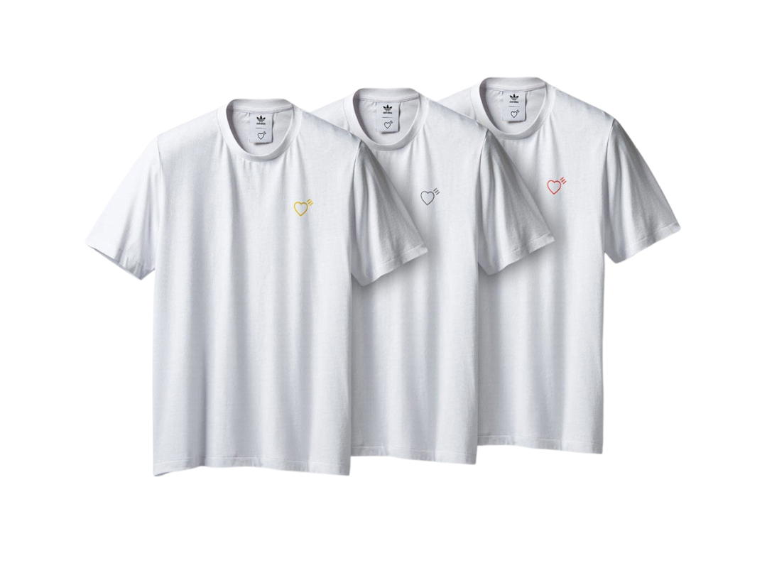 adidas adidas x Human Made Yellow Logo T-Shirt White (1Pc)