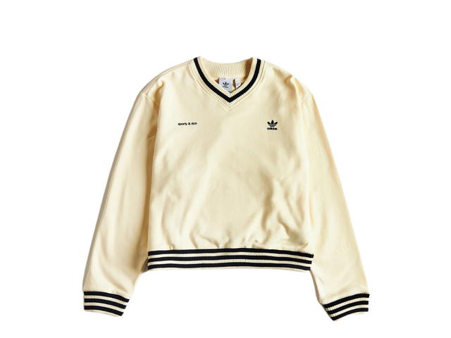adidas adidas x Sporty & Rich V-Neck Sweater Cream White - view 1