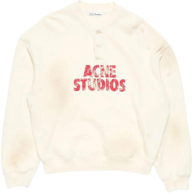 Acne Studios Acne Studios Fleece Logo Sweatshirt - Ecru - view 1