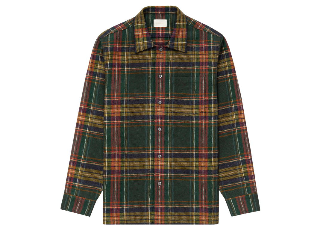 Aime Leon Dore Aime Leon Dore Flannel Camp Collar Shirt Green Plaid