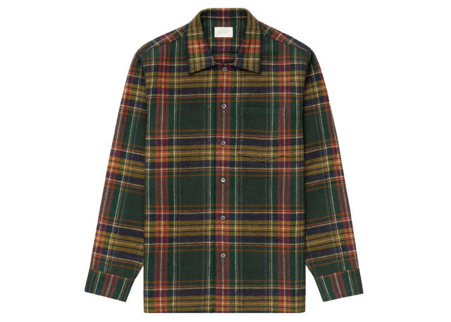 Aime Leon Dore Aime Leon Dore Flannel Camp Collar Shirt Green Plaid - view 1
