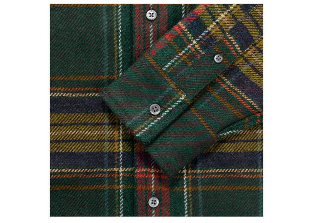 Aime Leon Dore Aime Leon Dore Flannel Camp Collar Shirt Green Plaid - view 2