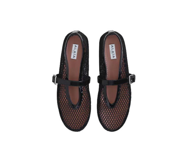 Alaia Alaia Ballet Flats In Fishnet Black (W) - view 3