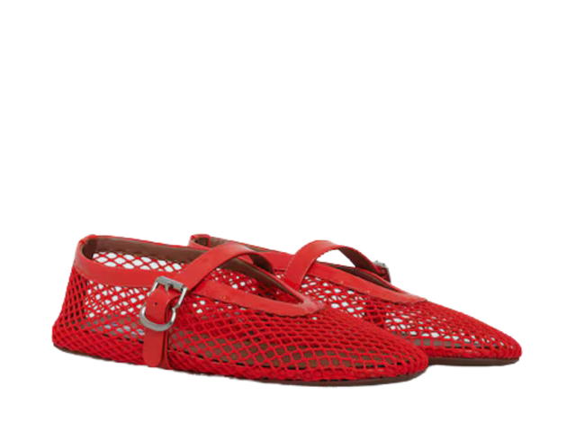Alaia Alaia Ballet Flats In Fishnet Orange (W) - view 2