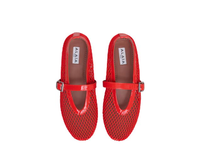 Alaia Alaia Ballet Flats In Fishnet Orange (W) - view 3