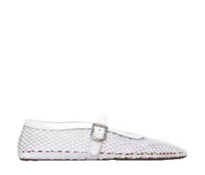 Buy Alaia Ballet Flats In Fishnet White (W) at Sasom – Authentic and Ready to Ship