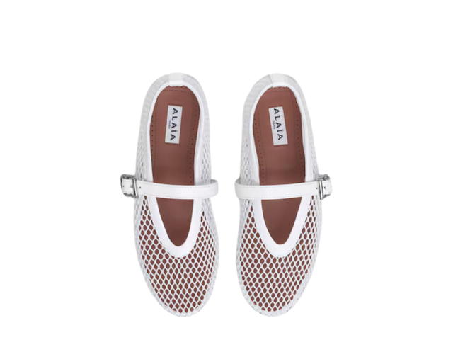 Alaia Alaia Ballet Flats In Fishnet White (W) - view 3