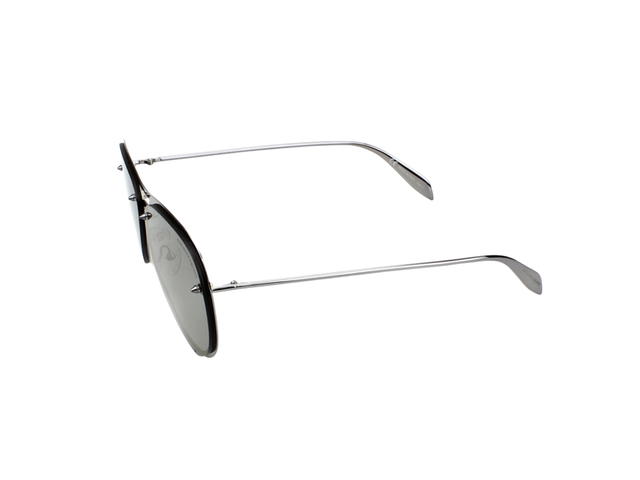 Alexander McQueen Alexander McQueen AM0102S-003 Sunglasses In Ruthenium Metal Frame With Bronze Lenses - view 3
