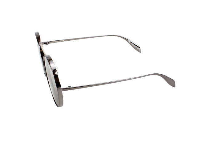 Alexander McQueen Alexander McQueen AM0137SA-003 Sunglasses In Ruthenium Metal Frame With Grey Lenses - view 3
