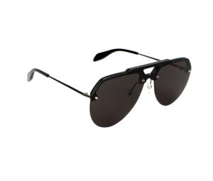 Buy Alexander McQueen AM0139S-002 Sunglasses In Black Ruthenium Frame With Grey Lenses at Sasom – Authentic and Ready to Ship