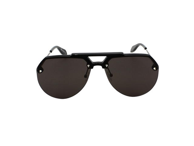Alexander McQueen Alexander McQueen AM0139S-002 Sunglasses In Black Ruthenium Frame With Grey Lenses - view 2