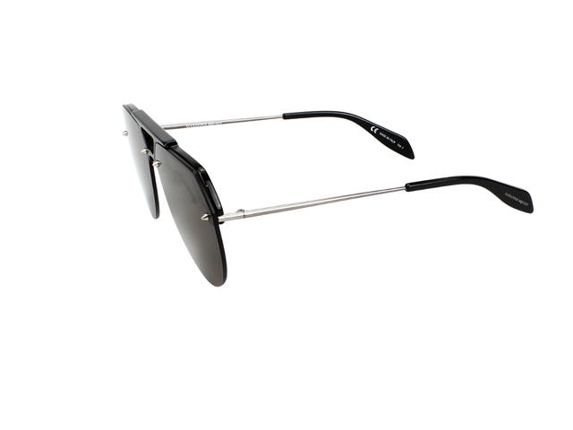 Alexander McQueen Alexander McQueen AM0139S-002 Sunglasses In Black Ruthenium Frame With Grey Lenses - view 3