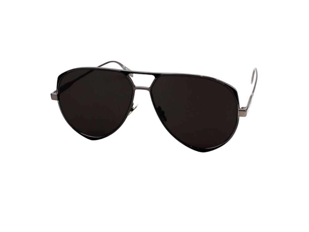 Alexander McQueen Alexander McQueen AM0204S-001-61 Sunglasses In Silver Metal Frame With Black Lenses