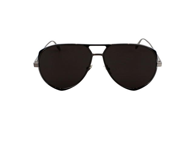 Alexander McQueen Alexander McQueen AM0204S-001-61 Sunglasses In Silver Metal Frame With Black Lenses - view 2