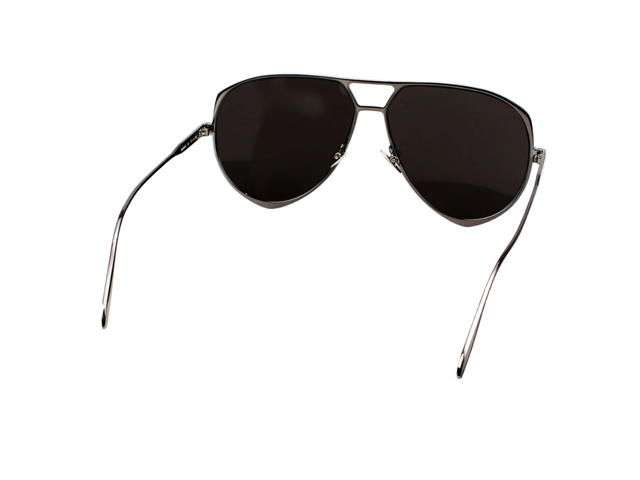 Alexander McQueen Alexander McQueen AM0204S-001-61 Sunglasses In Silver Metal Frame With Black Lenses - view 5