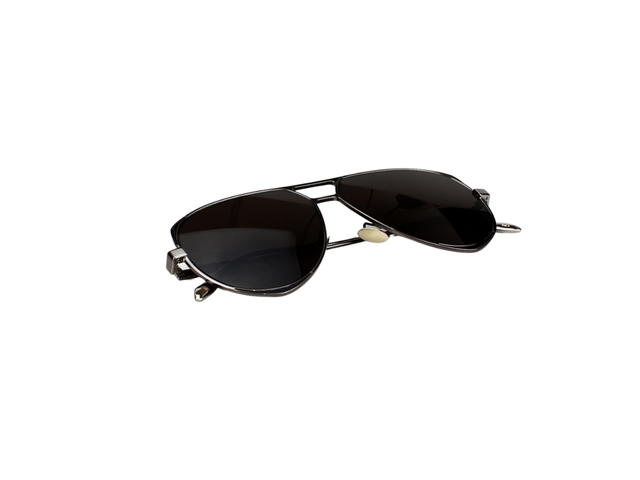 Alexander McQueen Alexander McQueen AM0204S-001-61 Sunglasses In Silver Metal Frame With Black Lenses - view 6