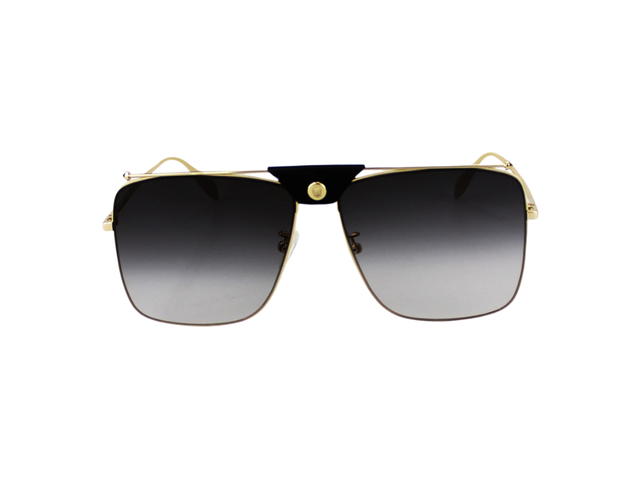 Alexander McQueen Alexander McQueen AM0318S-001-61 Sunglasses In Gold Metal Frame With Black Gradient Lenses - view 2
