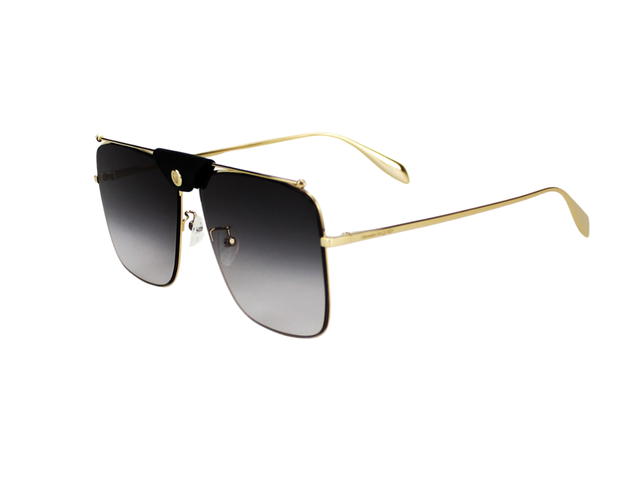 Alexander McQueen Alexander McQueen AM0318S-001-61 Sunglasses In Gold Metal Frame With Black Gradient Lenses - view 3