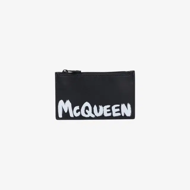 Alexander McQueen Alexander McQueen Graffiti Logo Printed Zip Coin Card Holder Black - view 1