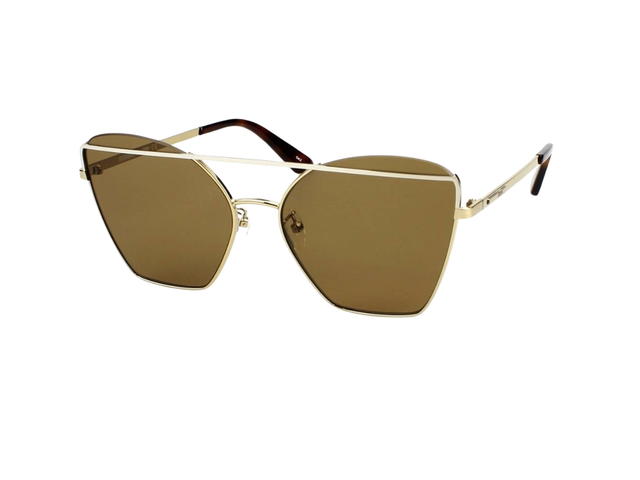 Alexander McQueen Alexander McQueen MQ0163S-002 Sunglasses In Yellow Gold Metal Frame With Yellow Lenses - view 1