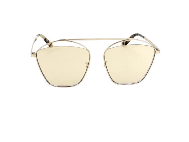 Alexander McQueen Alexander McQueen MQ0177SA-003 Sunglasses In Yellow Gold Metal Frame With Light Yellow Lenses - view 2