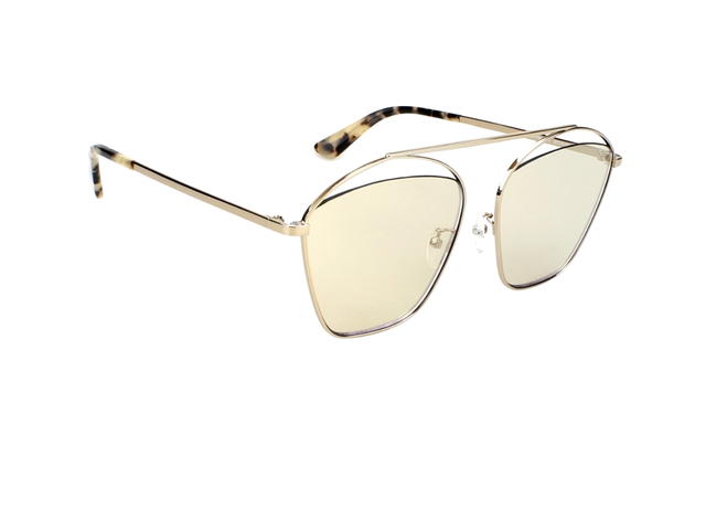 Alexander McQueen Alexander McQueen MQ0177SA-003 Sunglasses In Yellow Gold Metal Frame With Light Yellow Lenses - view 3