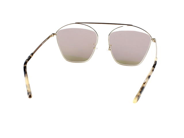 Alexander McQueen Alexander McQueen MQ0177SA-003 Sunglasses In Yellow Gold Metal Frame With Light Yellow Lenses - view 5