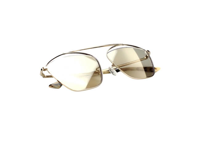 Alexander McQueen Alexander McQueen MQ0177SA-003 Sunglasses In Yellow Gold Metal Frame With Light Yellow Lenses - view 6