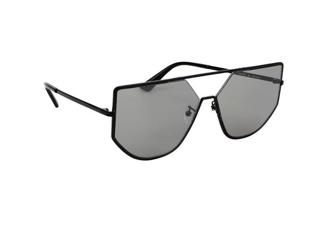 Alexander McQueen Alexander McQueen MQ0179SA-002 Sunglasses In Black Metal Frame With Grey Lenses - view 3