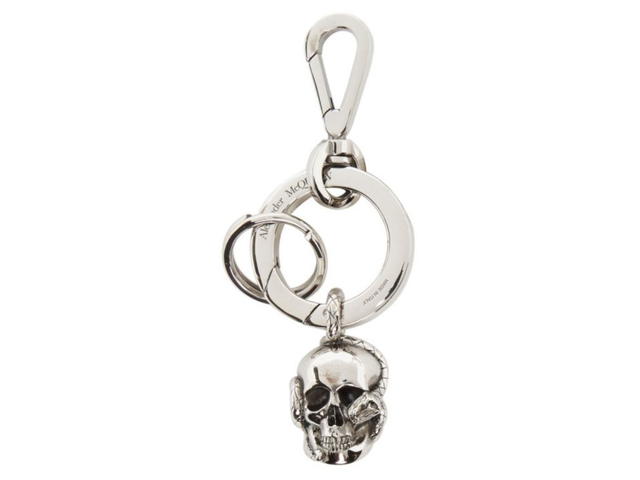 Alexander McQueen Alexander Mcqueen Silver Skull And Snake Keychain - view 1