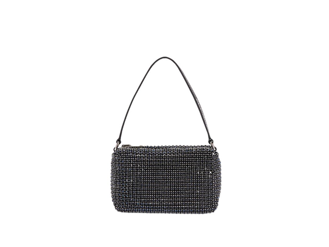 Alexander Wang Alexander Wang Heiress Medium Pouch In Metal Mesh Crystals With a Logo Embossed Night Sky