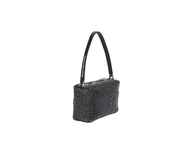 Alexander Wang Alexander Wang Heiress Medium Pouch In Metal Mesh Crystals With a Logo Embossed Night Sky - view 2