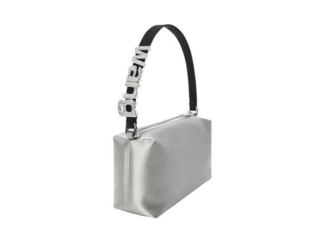 Alexander Wang Alexander Wang Heiress Medium Pouch In Satin Silver - view 2