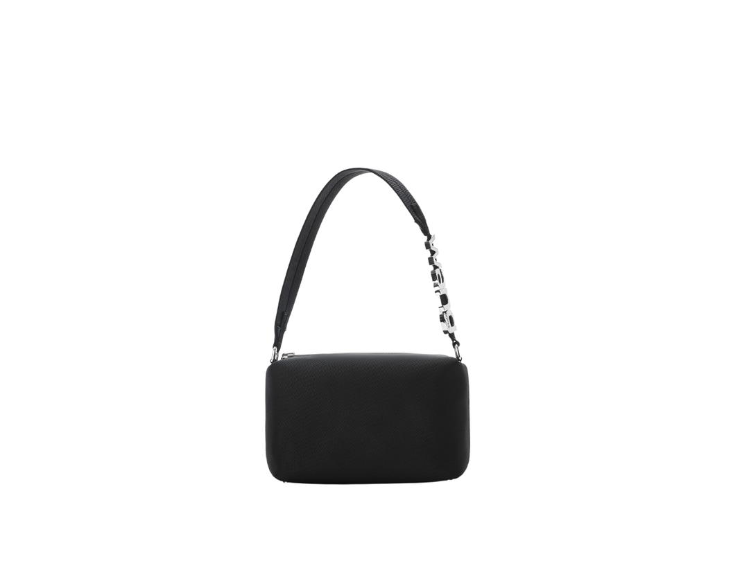 Alexander Wang Alexander Wang Heiress Sport Shoulder Bag In Nylon Canvas With Crystal Embellished Logo Letter Charms Black